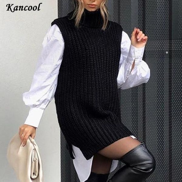 women's vests kancool turtleneck sleeveless vest sweater women 2021 with shoulder pads knitted pullover autumn winter jumper casual fas, Black;white
women's vests kancool turtleneck sleeveless vest sweater women 2021 with shoulder pads knitted pullover autumn winter jumper casual fas, Black;white