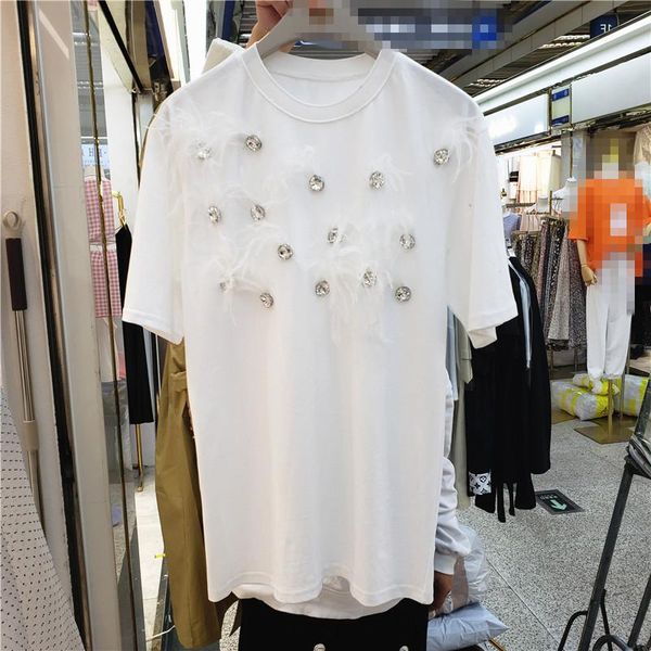 women's t-shirt loose summer t shirt women 2021 white feather tassel heavy industry rhinestone-encrusted diamond casual t-shirts top
women's t-shirt loose summer t shirt women 2021 white feather tassel heavy industry rhinestone-encrusted diamond casual t-shirts top