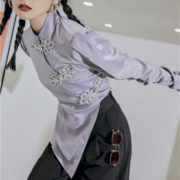 women's knits & tees vintage purple puff sleeve blouse women long frog stand collar asymmetrical ruched oblique button up osgo, White
women's knits & tees vintage purple puff sleeve blouse women long frog stand collar asymmetrical ruched oblique button up osgo, White