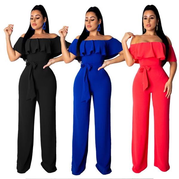 women's jumpsuits & rompers 2021 women ruffles neck long romper summer off shoulder short sleeve wide leg elegant empire overalls jumps, Black;white
women's jumpsuits & rompers 2021 women ruffles neck long romper summer off shoulder short sleeve wide leg elegant empire overalls jumps, Black;white