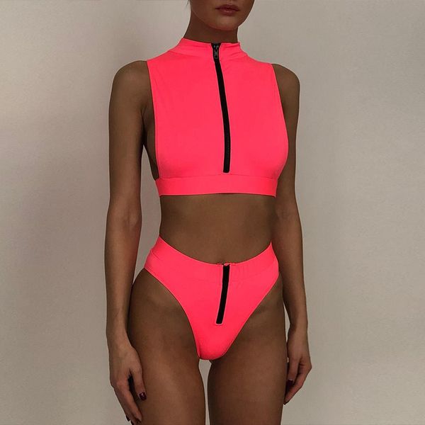 new neon green high waist 2021 women swimsuit female swimwear two pieces bikini set zipper bather sport bathing suit swimin
new neon green high waist 2021 women swimsuit female swimwear two pieces bikini set zipper bather sport bathing suit swimin