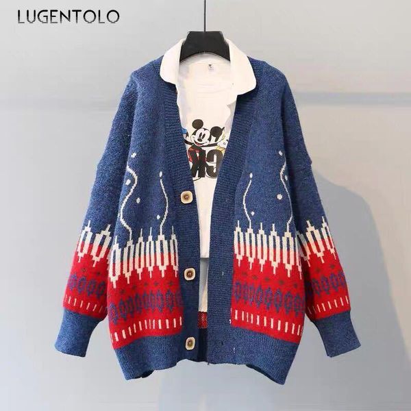 women's knits & tees lugentolo knitted sweater women cardigan loose lazy jacquard autumn female casual v-neck single-breasted sweaters, White
women's knits & tees lugentolo knitted sweater women cardigan loose lazy jacquard autumn female casual v-neck single-breasted sweaters, White