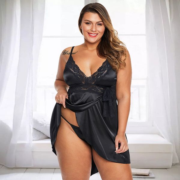 size shiying large fat mm nightdress new lace suspender elastic silk pajamas women's fun underwear, Black;red
size shiying large fat mm nightdress new lace suspender elastic silk pajamas women's fun underwear, Black;red