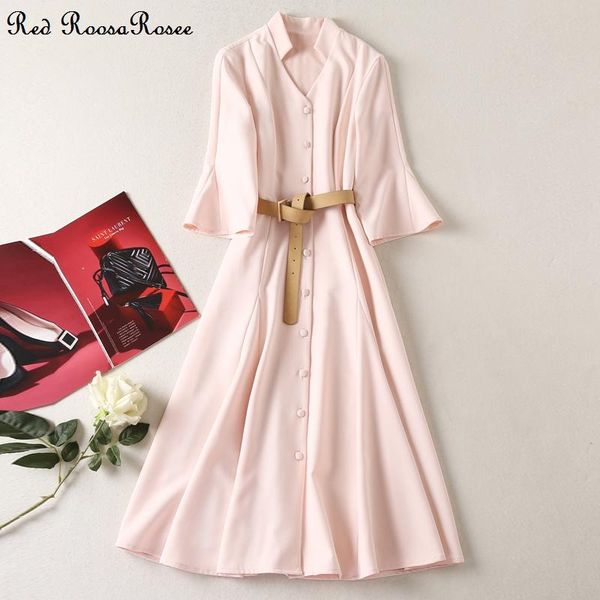 casual dresses red roosarosee fashion autumn women stand collar 3 quarter sleeve single breasted vestidos female party dress + belt, Black;gray
casual dresses red roosarosee fashion autumn women stand collar 3 quarter sleeve single breasted vestidos female party dress + belt, Black;gray