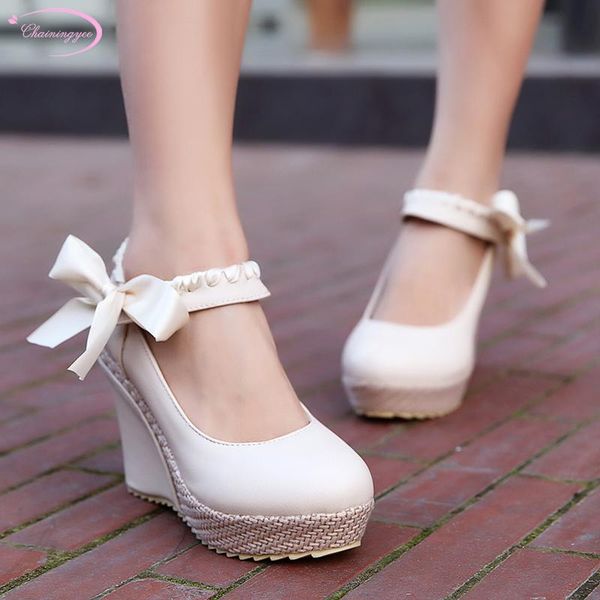 dress shoes sweet dating style comfortable round toe pumps fashion silk bowknot hook platform high heel wedges women's big size, Black
dress shoes sweet dating style comfortable round toe pumps fashion silk bowknot hook platform high heel wedges women's big size, Black