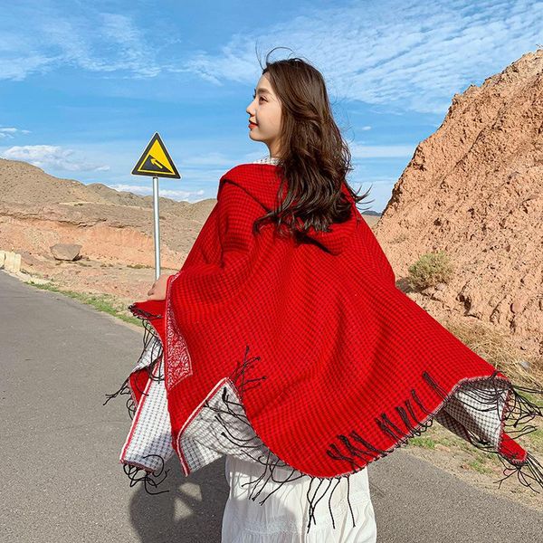 scarves 2021 ethnic faux cashmere plaid scarf female autumn & winter outdoor sun-resistant hooded cloak big around her shoulder dp-18, Blue;gray
scarves 2021 ethnic faux cashmere plaid scarf female autumn & winter outdoor sun-resistant hooded cloak big around her shoulder dp-18, Blue;gray