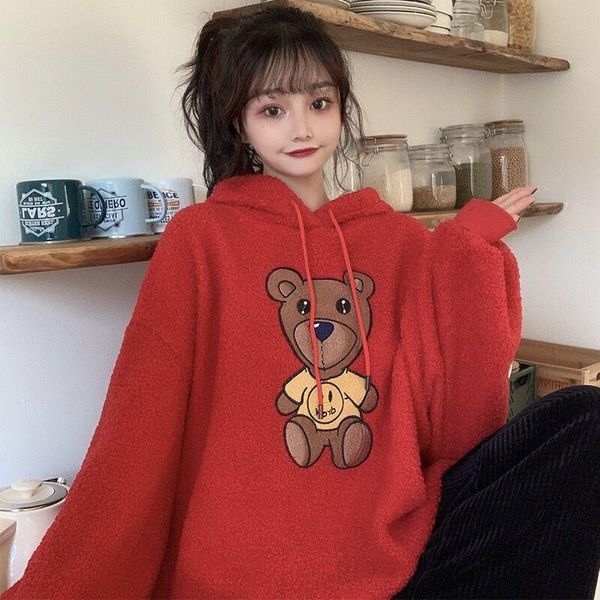 women's hoodies & sweatshirts imitation polyester lamb wool sweater autumn and winter plus velvet padded niche coat., Black
women's hoodies & sweatshirts imitation polyester lamb wool sweater autumn and winter plus velvet padded niche coat., Black