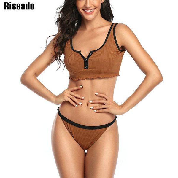 riseado push up bikini 2021 ruffle swimsuit swimwear women ribbed beachwear button bathing suit vest brazilian biquini women's, White;black
riseado push up bikini 2021 ruffle swimsuit swimwear women ribbed beachwear button bathing suit vest brazilian biquini women's, White;black