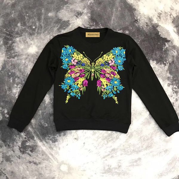 women's hoodies & sweatshirts 2021 autumn embroidered cotton fashion sweatershirt pullover, Black
women's hoodies & sweatshirts 2021 autumn embroidered cotton fashion sweatershirt pullover, Black