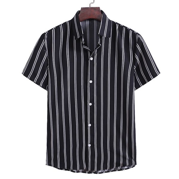 shirt men's summer fashion striped printed short-sleeved shirt collar comfortable mens shirts casual, White;black
shirt men's summer fashion striped printed short-sleeved shirt collar comfortable mens shirts casual, White;black
