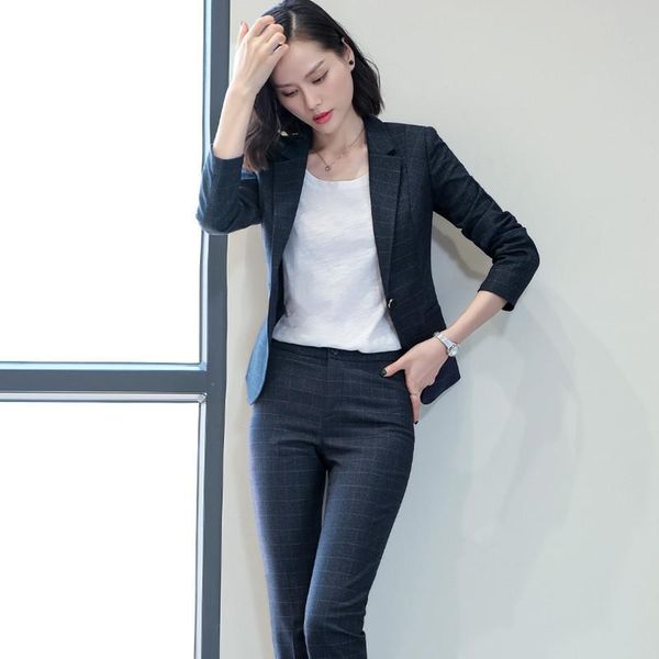 women's fashion slim temperament plaid suit two-piece (jacket + pants) business formal office professional two piece pants, White
women's fashion slim temperament plaid suit two-piece (jacket + pants) business formal office professional two piece pants, White