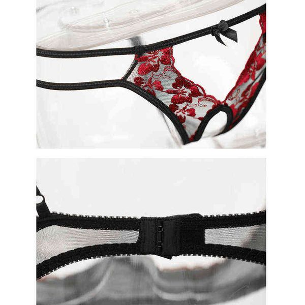nxy set exquisite flower embroidery lingerie lace bralette women underwear wire open bra and thong intimates 1127, Red;black
nxy set exquisite flower embroidery lingerie lace bralette women underwear wire open bra and thong intimates 1127, Red;black