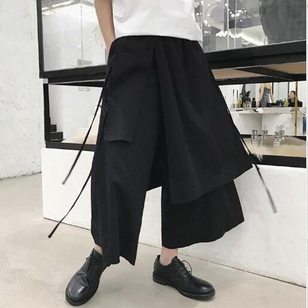 fashion dimensional clipping men's harem loose casual pants wide leg culotte low big drop crotch slacks trousers, Black
fashion dimensional clipping men's harem loose casual pants wide leg culotte low big drop crotch slacks trousers, Black
