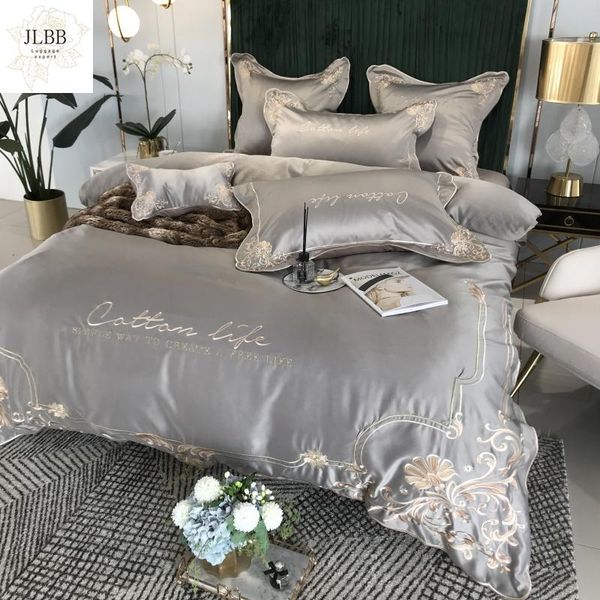 bedding sets gray premium european style satin like silk cotton set gold embroidery duvet cover bed linen fitted sheet pillowcases
bedding sets gray premium european style satin like silk cotton set gold embroidery duvet cover bed linen fitted sheet pillowcases