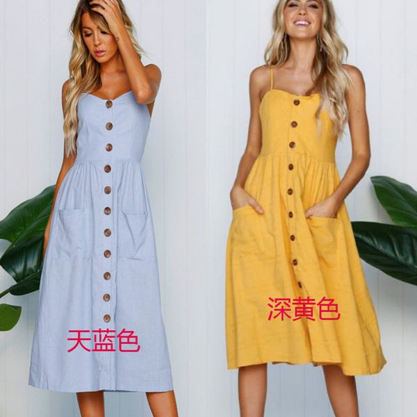 women's clothing dresses 2021 summer women's suspender skirt casual single breasted solid color dress, Black;gray
women's clothing dresses 2021 summer women's suspender skirt casual single breasted solid color dress, Black;gray