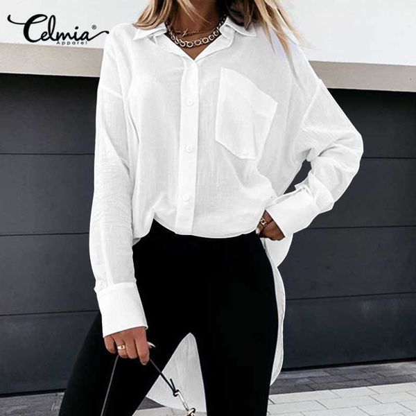 women's blouses & shirts blouses celmia fashion oversized women spring summer long sleeve shirt elegant lapel solid casual pockets b r, White
women's blouses & shirts blouses celmia fashion oversized women spring summer long sleeve shirt elegant lapel solid casual pockets b r, White