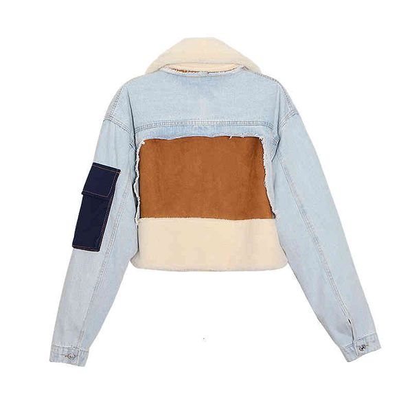 twotiwnstyle hit color casual jacket for women lapel long sleeve patchwork lambswool denim jackets female 2021 winter fashion, Black;brown
twotiwnstyle hit color casual jacket for women lapel long sleeve patchwork lambswool denim jackets female 2021 winter fashion, Black;brown