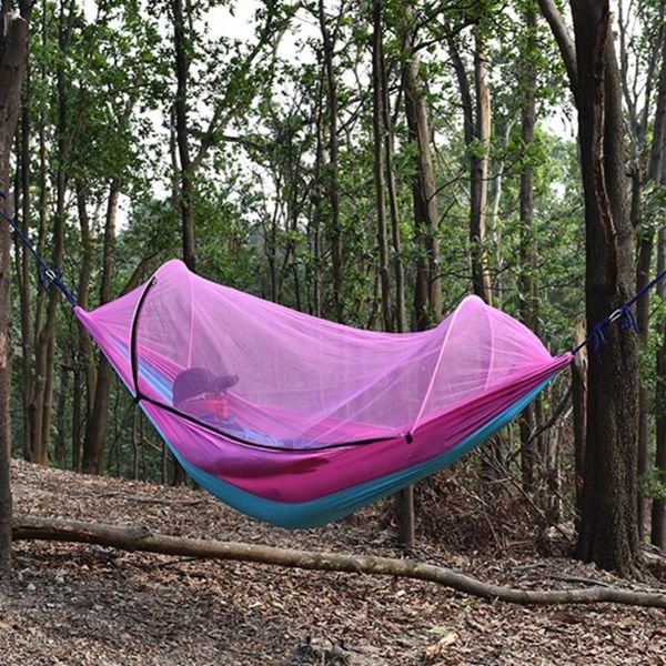260x140cm outdoor mosquito net parachute hammock portable camping hanging sleeping bed high strength swing tents and shelters
260x140cm outdoor mosquito net parachute hammock portable camping hanging sleeping bed high strength swing tents and shelters