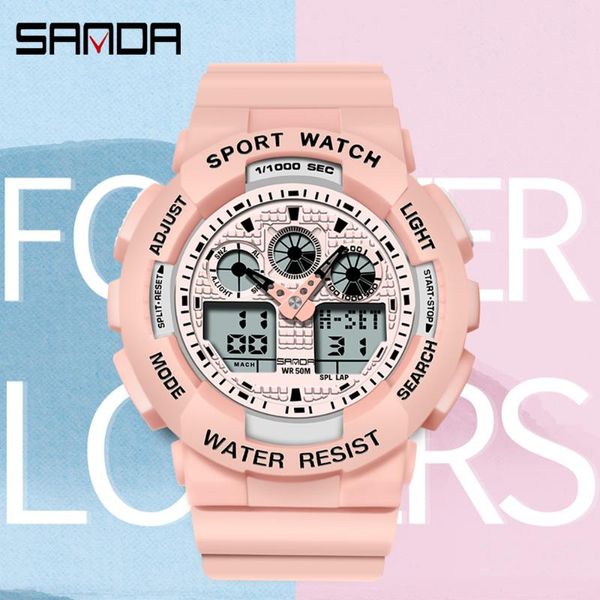 wristwatches sanda ladies watch dual display quartz automatic date chronograph alarm sports luminous waterproof men and women's watches, Slivery;brown
wristwatches sanda ladies watch dual display quartz automatic date chronograph alarm sports luminous waterproof men and women's watches, Slivery;brown