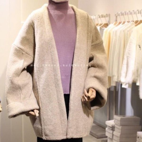 women's knits & tees 2021 autumn and winter korean style mid-length loose sweater coat thickened lazy buckle-outerwear knitwear cardiga, White
women's knits & tees 2021 autumn and winter korean style mid-length loose sweater coat thickened lazy buckle-outerwear knitwear cardiga, White