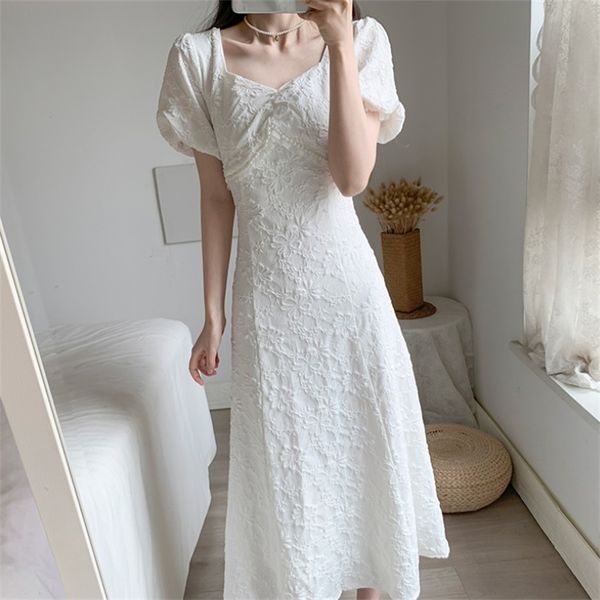elegant sweet retro dress women white beading square collar slim waist party for females korean style summer 210519, Black;gray
elegant sweet retro dress women white beading square collar slim waist party for females korean style summer 210519, Black;gray