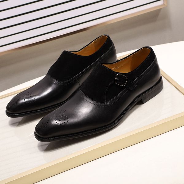 classic gentleman monk strap dress shoes genuine leather with suede luxury pointed toe buckle mens suit shoes casual business, Red;white
classic gentleman monk strap dress shoes genuine leather with suede luxury pointed toe buckle mens suit shoes casual business, Red;white