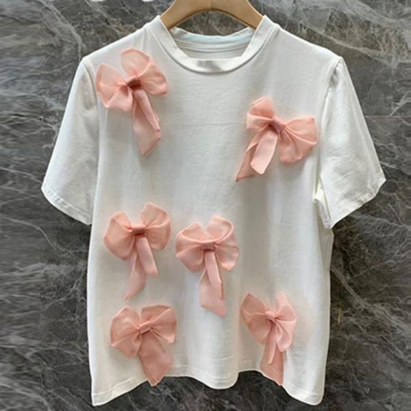women's t-shirt 2021 summer fashion pink bow white women o-neck loose short sleeve cotton tees
women's t-shirt 2021 summer fashion pink bow white women o-neck loose short sleeve cotton tees