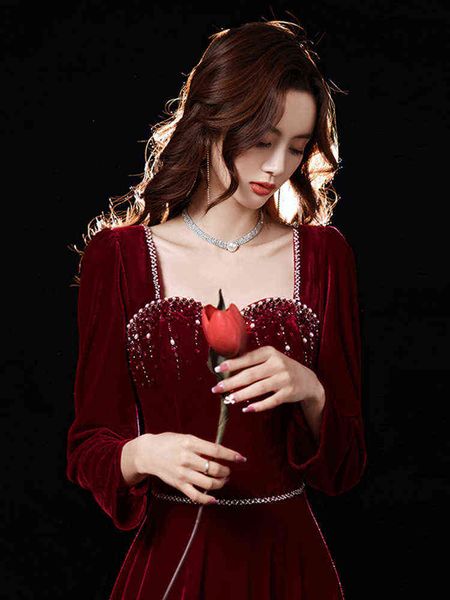 luxury street style dresses toast bride veet 2021 slim long sleeve texture wine red wedding dr, Black;pink
luxury street style dresses toast bride veet 2021 slim long sleeve texture wine red wedding dr, Black;pink
