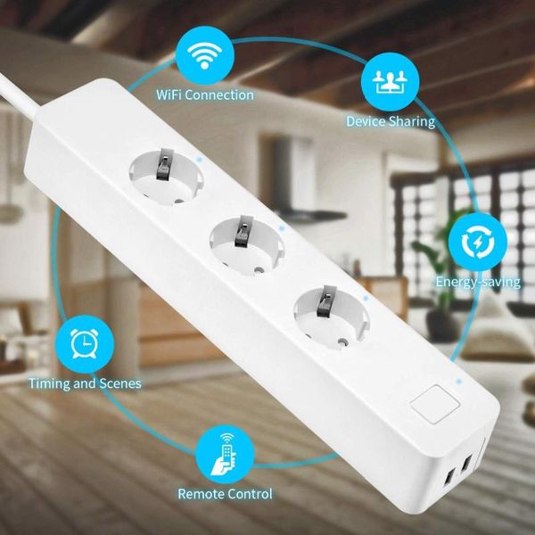 smart power plugs wifi strip 3 eu outlets plug with 2 usb charging port timing app voice control work alexa google home assistant
smart power plugs wifi strip 3 eu outlets plug with 2 usb charging port timing app voice control work alexa google home assistant