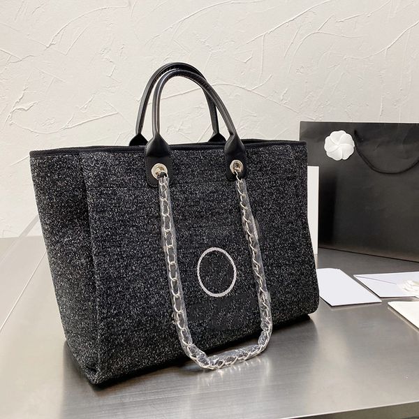 womens beach deauville chain tweed shopping bags designer luxury totes large capacity street travel holidy handbags 38x32cm
womens beach deauville chain tweed shopping bags designer luxury totes large capacity street travel holidy handbags 38x32cm