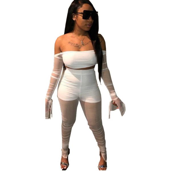 two piece dress 2021 mesh transparent women co-ord set off shoulder 2 outfit long sleeve bodysuit and pants sets, White
two piece dress 2021 mesh transparent women co-ord set off shoulder 2 outfit long sleeve bodysuit and pants sets, White