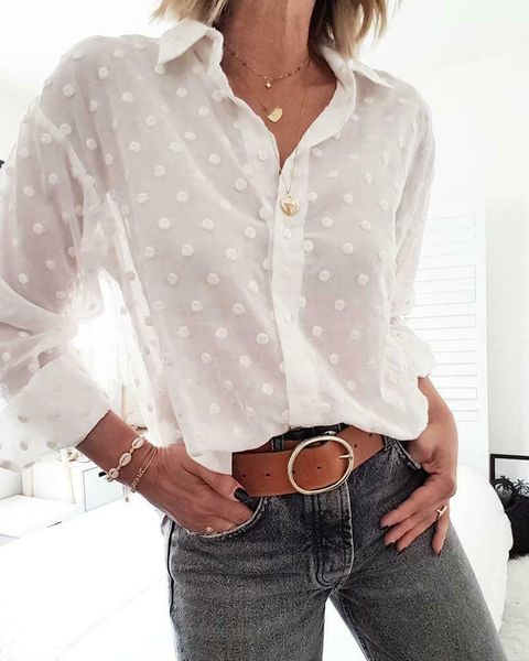 women's blouses & shirts polka dot women autumn white blouse turn down collar long sleeve mesh office shirt v-neck perspective
women's blouses & shirts polka dot women autumn white blouse turn down collar long sleeve mesh office shirt v-neck perspective