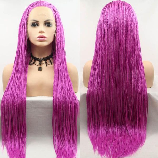 synthetic wigs purple red color long braided box braids lace frontal heat resistant fiber hair cosplay front wig for women, Black
synthetic wigs purple red color long braided box braids lace frontal heat resistant fiber hair cosplay front wig for women, Black