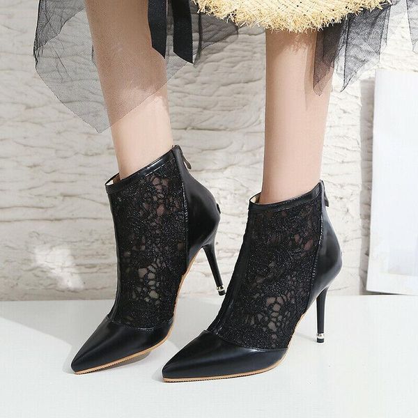 original mesh sandals boots women's high heels shoes ankle pumps lace plus size, Black
original mesh sandals boots women's high heels shoes ankle pumps lace plus size, Black