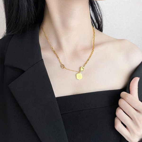 chains cool breeze light luxury letters geometric polygon smile titanium steel necklace contracted stainless, Silver
chains cool breeze light luxury letters geometric polygon smile titanium steel necklace contracted stainless, Silver