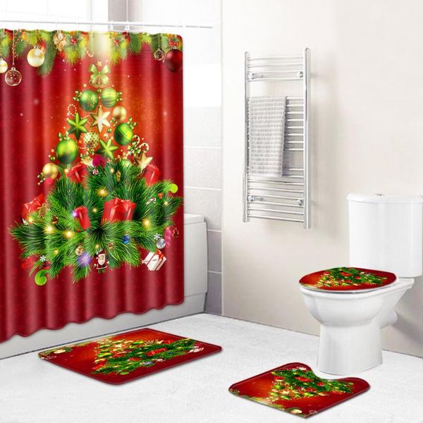 shower curtains christmas tree 3/4pc waterproof curtain bath mat set bathroom closestool decoration for home
shower curtains christmas tree 3/4pc waterproof curtain bath mat set bathroom closestool decoration for home
