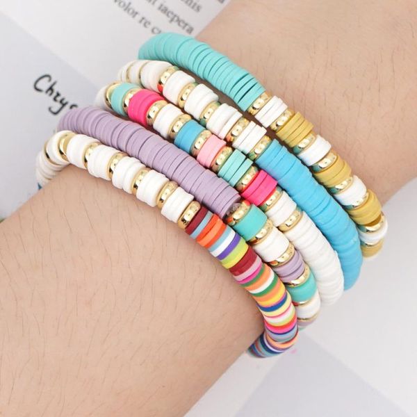 beaded, strands 6mm boho colorful flat round polymer clay bracelet for women adjustable elastic beaded summer beach jewelry accessories, Black
beaded, strands 6mm boho colorful flat round polymer clay bracelet for women adjustable elastic beaded summer beach jewelry accessories, Black