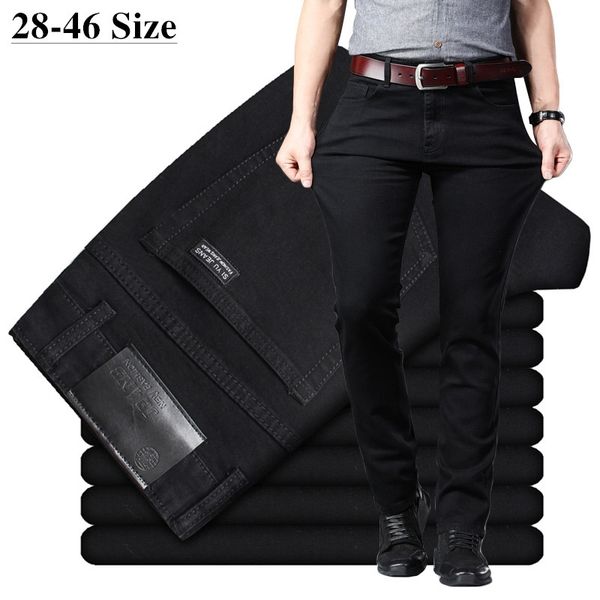 plus size 40 42 44 46 men's classic black straight jeans elastic slim fit denim jeans trousers business casual office work pants 210320, Blue
plus size 40 42 44 46 men's classic black straight jeans elastic slim fit denim jeans trousers business casual office work pants 210320, Blue