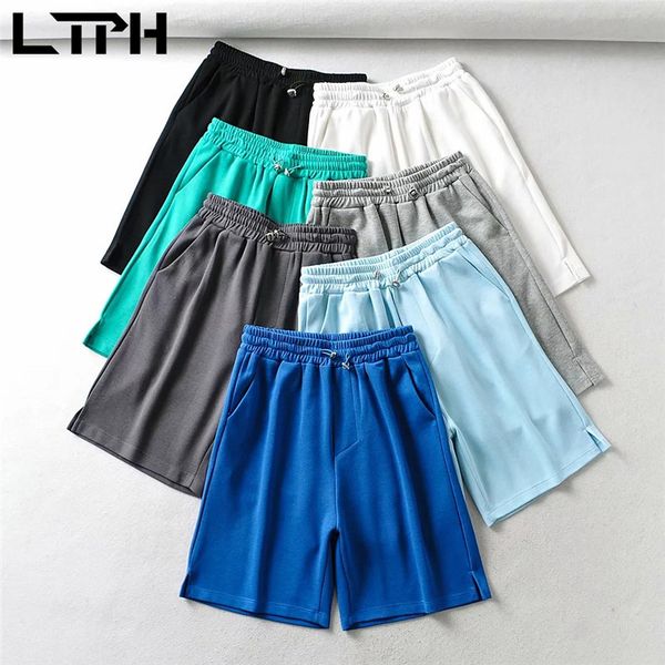 simple solid elastic drawstring sweatpants high waist casual gym cycling split wide leg five points pants summer 210427, Black;white
simple solid elastic drawstring sweatpants high waist casual gym cycling split wide leg five points pants summer 210427, Black;white