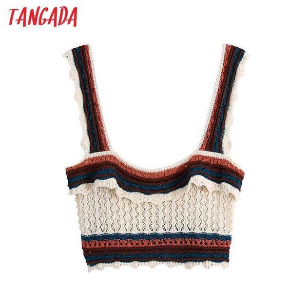 tangada women fashion color match crochet short camis ladies vintage knitted female summer chic crop be230 210609, White
tangada women fashion color match crochet short camis ladies vintage knitted female summer chic crop be230 210609, White