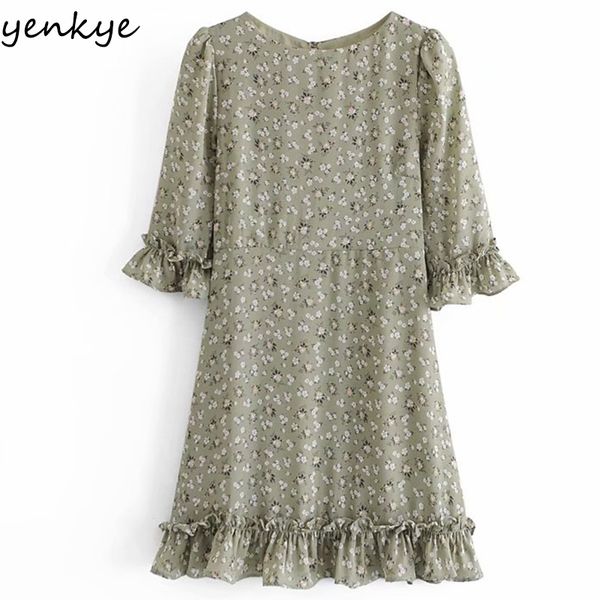 vintage floral print summer chiffon dress women o neck flare sleeve a-line hem ruffle short vestido 210430, Black;gray
vintage floral print summer chiffon dress women o neck flare sleeve a-line hem ruffle short vestido 210430, Black;gray
