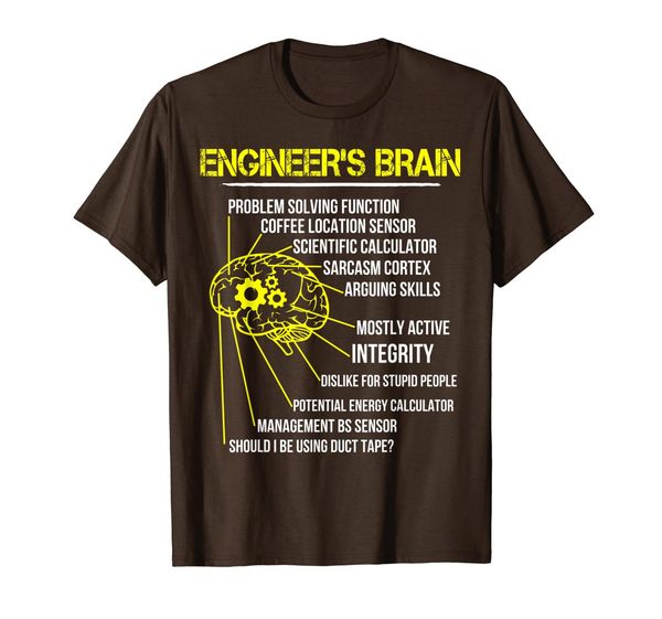 engineer's brain funny gift for engineer t-shirt, White;black