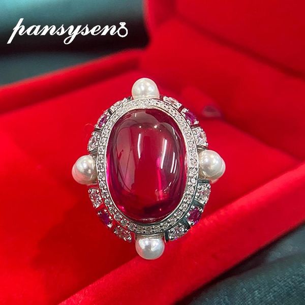 cluster rings pansysen 100% solid 925 sterling silver 13x18mm ruby pearl gemstone wedding anniversary fine jewelry ring gift, Golden;silver
cluster rings pansysen 100% solid 925 sterling silver 13x18mm ruby pearl gemstone wedding anniversary fine jewelry ring gift, Golden;silver