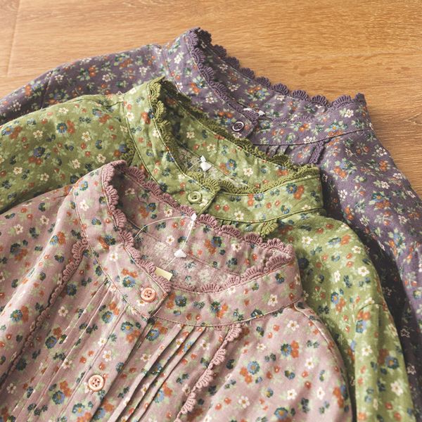 women's blouses & shirts lamtrip lace ee stand collar pleated rustic flowers print double layer cotton yarn shirt women blouse 202, White
women's blouses & shirts lamtrip lace ee stand collar pleated rustic flowers print double layer cotton yarn shirt women blouse 202, White