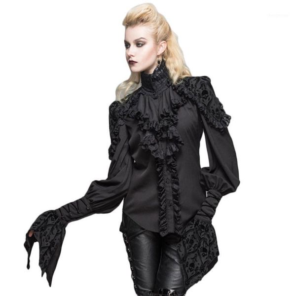 gothic women lotus ruffle shirts lolita retro lace sleeve party black blouses stand collar polyester formal blouse women's &, White
gothic women lotus ruffle shirts lolita retro lace sleeve party black blouses stand collar polyester formal blouse women's &, White