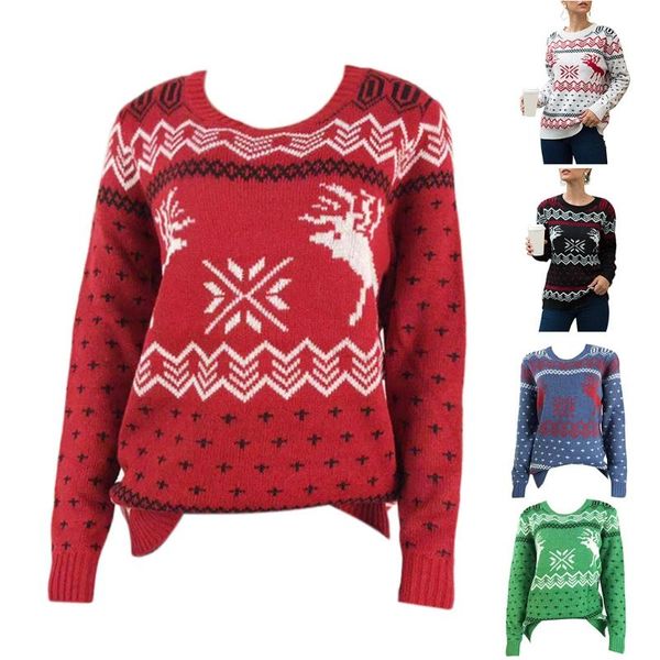 women's sweaters women winter christmas long sleeve o-neck sweater reindeer snowflake jacquard pullover knitted loose holiday jumper s, White;black
women's sweaters women winter christmas long sleeve o-neck sweater reindeer snowflake jacquard pullover knitted loose holiday jumper s, White;black