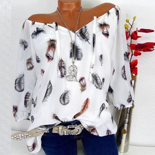 women's blouses & shirts half sleeve feather print women fashionable plus size 5xl v-neck blouse pullover female shirt roupa feminina, White
women's blouses & shirts half sleeve feather print women fashionable plus size 5xl v-neck blouse pullover female shirt roupa feminina, White