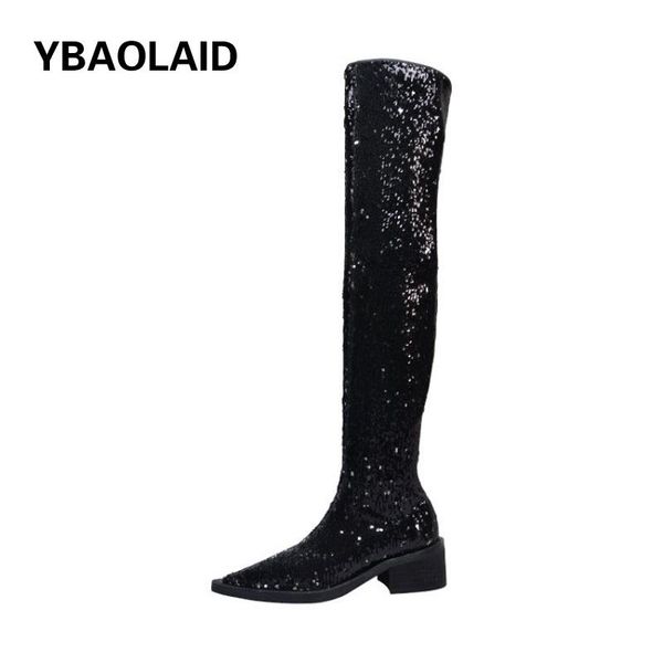 boots pointed sequins over the knee fashion stretch 2021 autumn and winter patent leather surface flat, Black
boots pointed sequins over the knee fashion stretch 2021 autumn and winter patent leather surface flat, Black