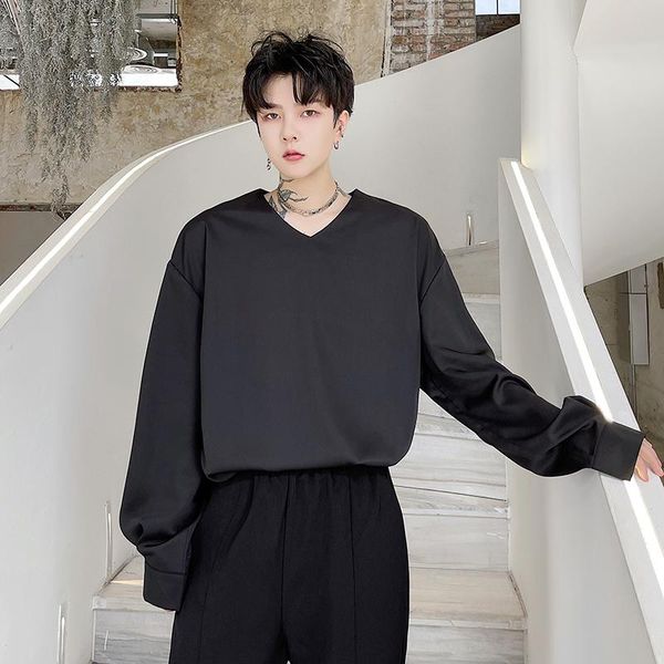 men's casual shirts men korean trend fashion loose v-neck long sleeve pullover shirt harajuku net celebrities streetwear chic, White;black
men's casual shirts men korean trend fashion loose v-neck long sleeve pullover shirt harajuku net celebrities streetwear chic, White;black