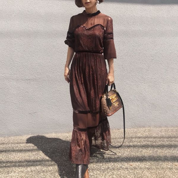 japanese ladies dressed black women tear maxi dress spring elegant, Black;gray
japanese ladies dressed black women tear maxi dress spring elegant, Black;gray